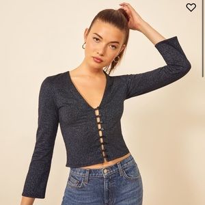 Reformation Howard Top in Hydra Size Medium